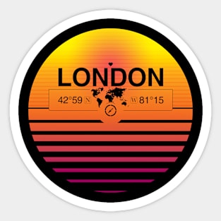 London, Ontario Retro Sunset Sticker